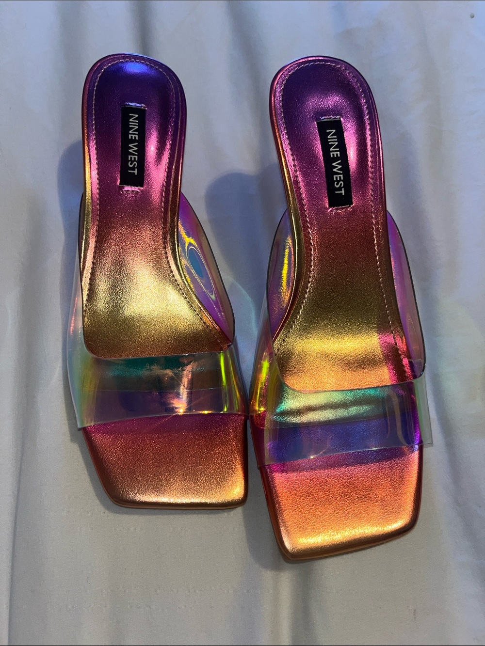 Nine West Iridescent Multi-Color Slide Heels